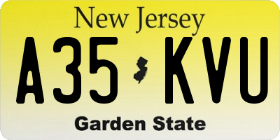 NJ license plate A35KVU