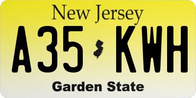 NJ license plate A35KWH