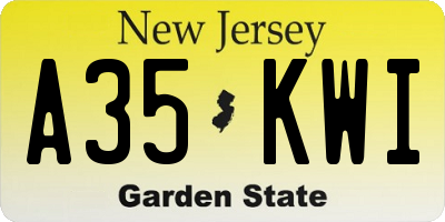NJ license plate A35KWI