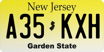 NJ license plate A35KXH