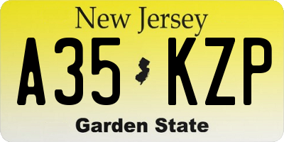 NJ license plate A35KZP