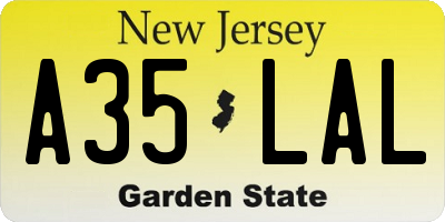 NJ license plate A35LAL