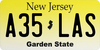 NJ license plate A35LAS