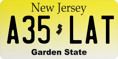 NJ license plate A35LAT
