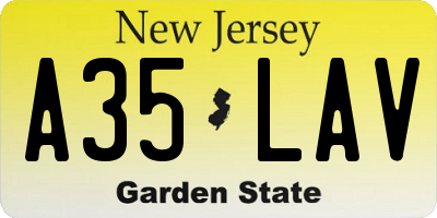 NJ license plate A35LAV