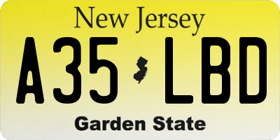 NJ license plate A35LBD