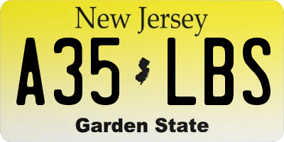 NJ license plate A35LBS