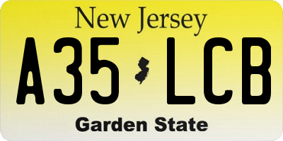 NJ license plate A35LCB
