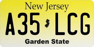 NJ license plate A35LCG