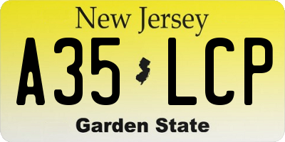 NJ license plate A35LCP