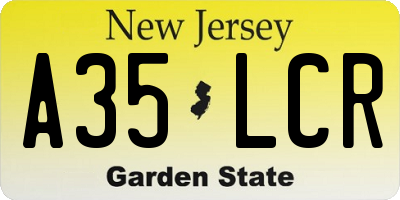 NJ license plate A35LCR