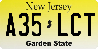 NJ license plate A35LCT