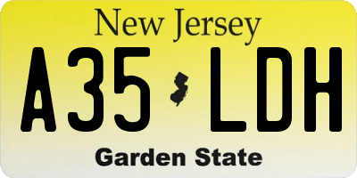 NJ license plate A35LDH