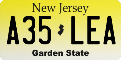 NJ license plate A35LEA