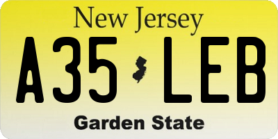 NJ license plate A35LEB
