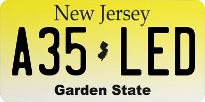 NJ license plate A35LED