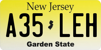 NJ license plate A35LEH