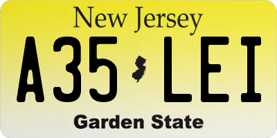 NJ license plate A35LEI