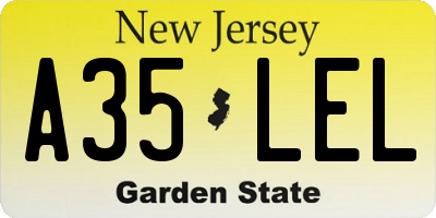 NJ license plate A35LEL