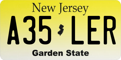 NJ license plate A35LER