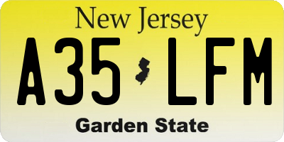 NJ license plate A35LFM