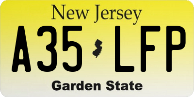 NJ license plate A35LFP