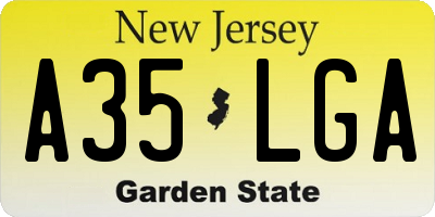 NJ license plate A35LGA