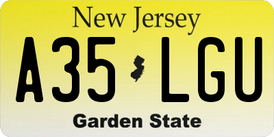 NJ license plate A35LGU