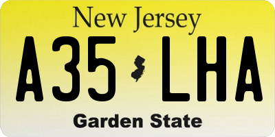 NJ license plate A35LHA