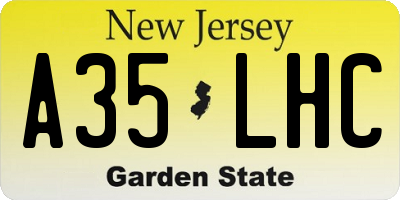 NJ license plate A35LHC