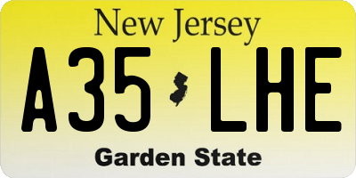NJ license plate A35LHE