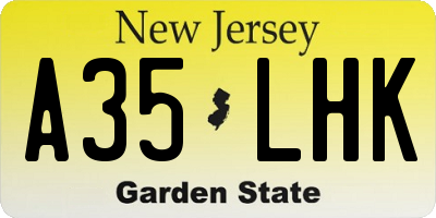 NJ license plate A35LHK