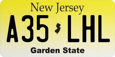 NJ license plate A35LHL