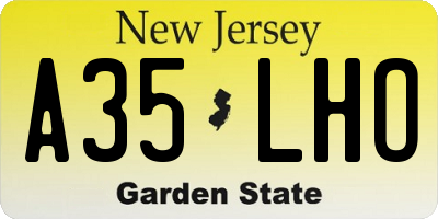 NJ license plate A35LHO