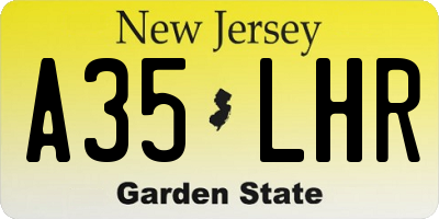 NJ license plate A35LHR