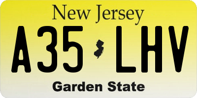 NJ license plate A35LHV