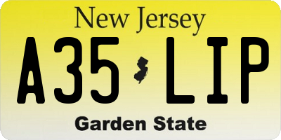 NJ license plate A35LIP