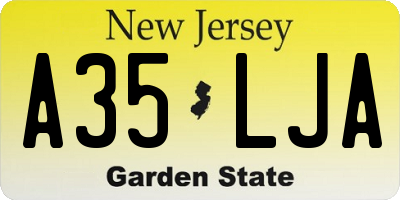 NJ license plate A35LJA