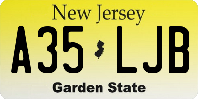 NJ license plate A35LJB