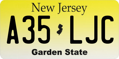 NJ license plate A35LJC