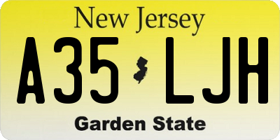 NJ license plate A35LJH
