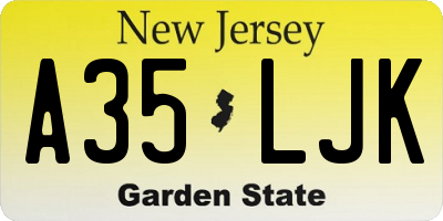 NJ license plate A35LJK