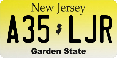 NJ license plate A35LJR