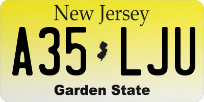 NJ license plate A35LJU