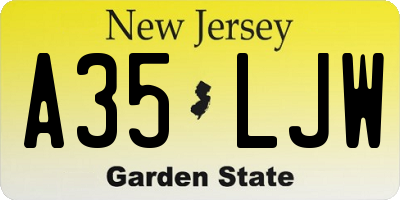 NJ license plate A35LJW