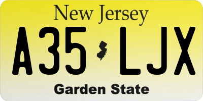 NJ license plate A35LJX