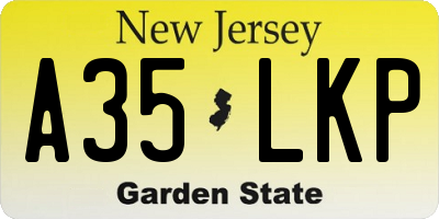 NJ license plate A35LKP