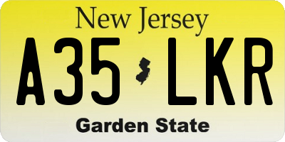 NJ license plate A35LKR
