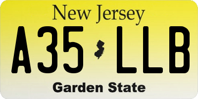 NJ license plate A35LLB