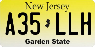 NJ license plate A35LLH